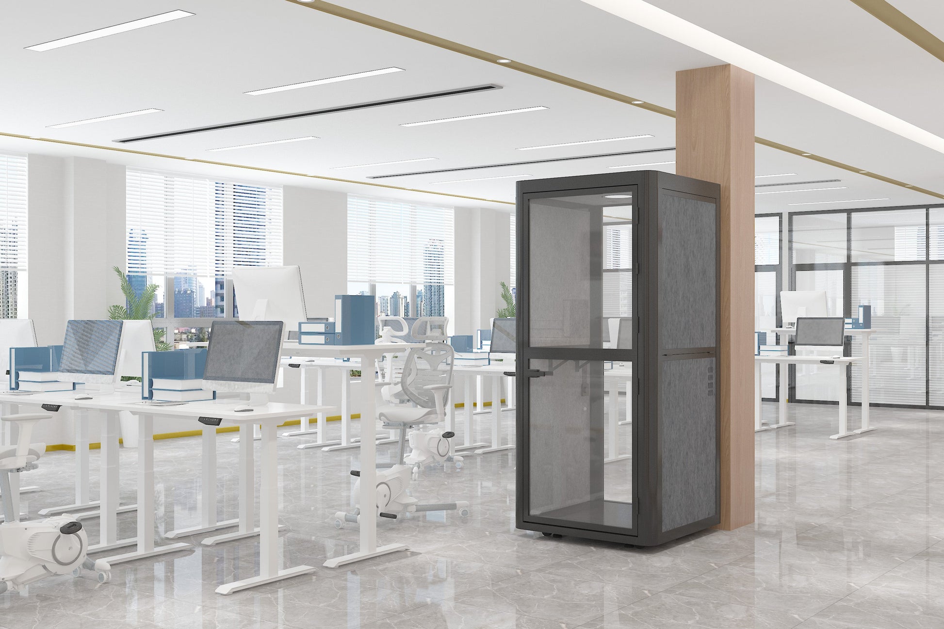 Meetingbox "Smart S1" für 1 Person - schallisolierte Telefonbox - 10 Tage Lieferzeit - SoSilent Box
