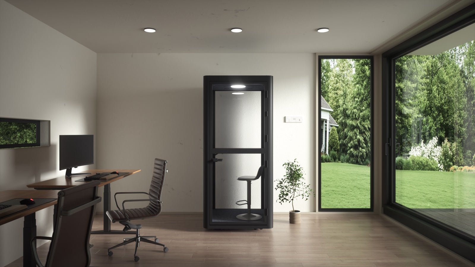 Meetingbox "Smart S1" für 1 Person - schallisolierte Telefonbox - 10 Tage Lieferzeit - SoSilent Box