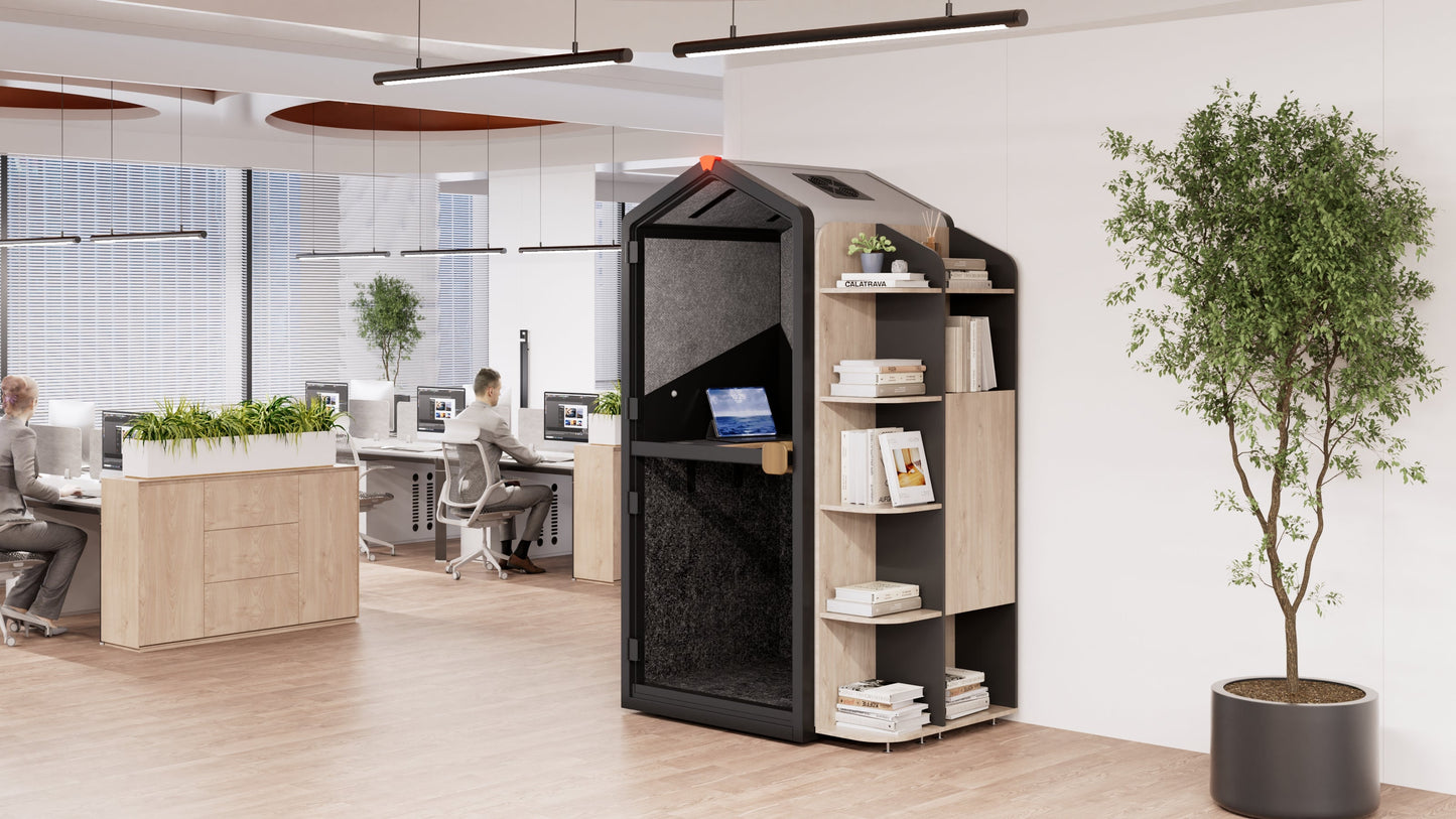 Meetingbox "Smart S2" für 1 Person - schallisolierte Telefonbox - 10 Tage Lieferzeit - SoSilent Box
