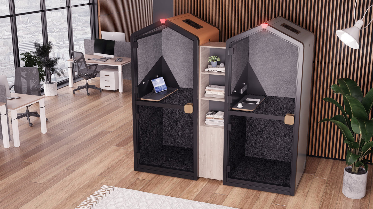 Meetingbox "Smart S2" für 1 Person - schallisolierte Telefonbox - 10 Tage Lieferzeit - SoSilent Box