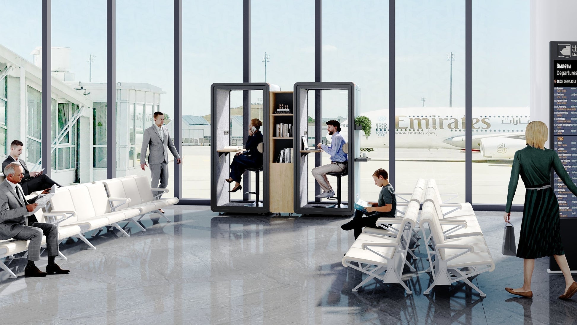 Meetingbox "Smart S3" für 1 Person - schallisolierte Telefonbox - 10 Tage Lieferzeit - SoSilent Box