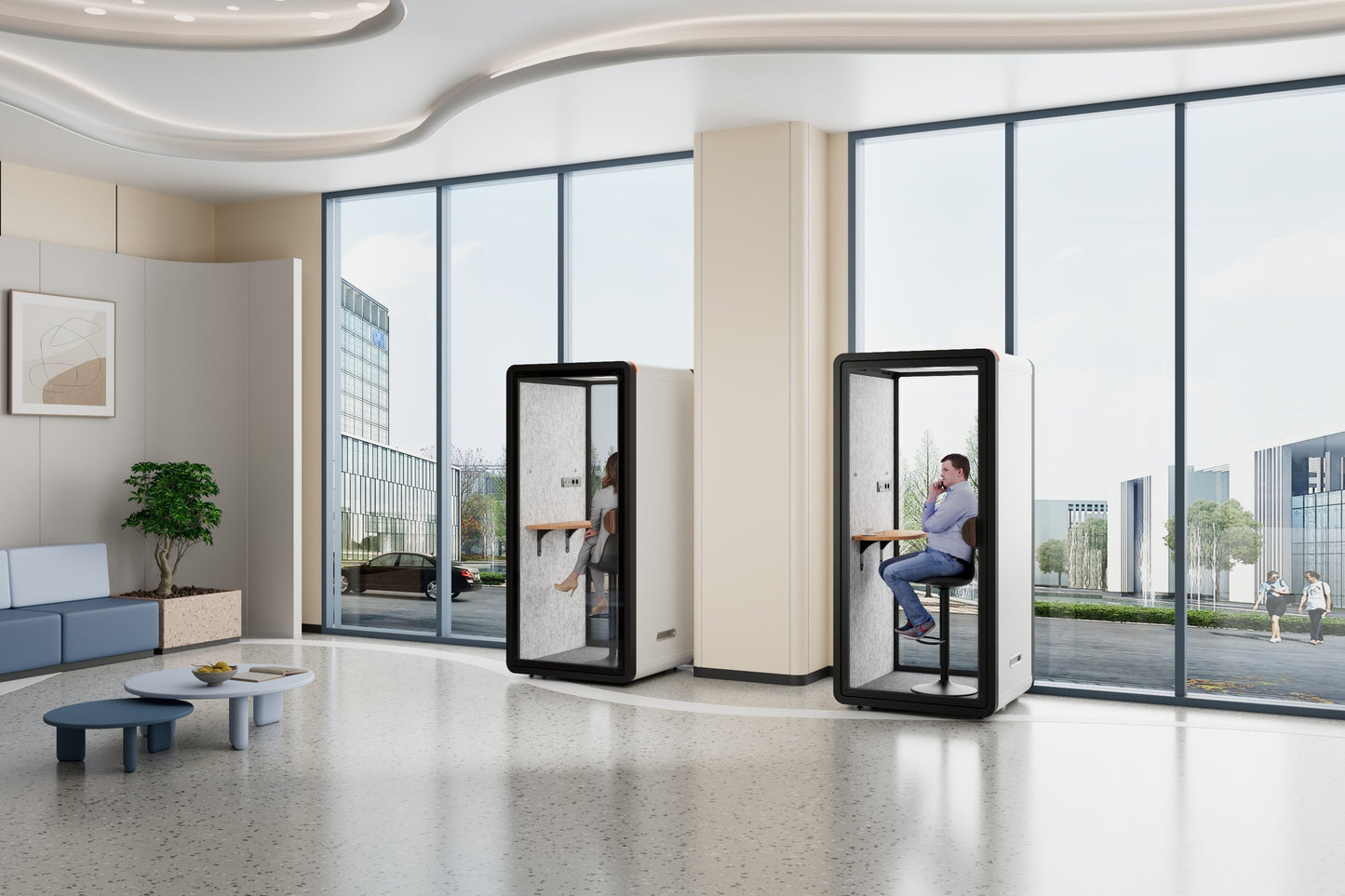 Meetingbox "Smart S3" für 1 Person - schallisolierte Telefonbox - 10 Tage Lieferzeit - SoSilent Box