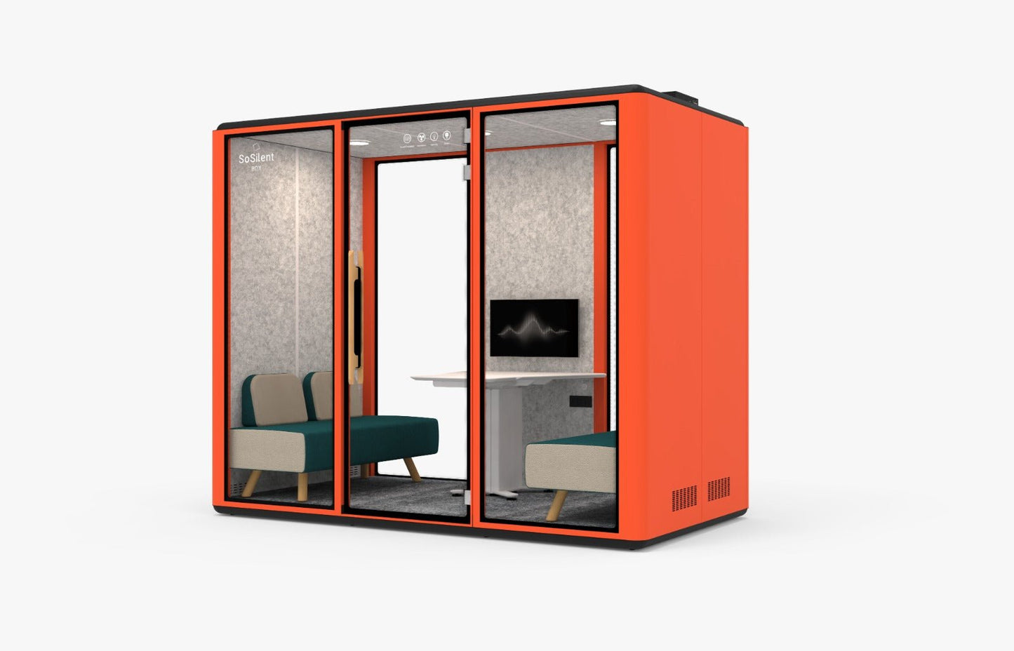 Meetingbox "Space L1" für 4 Personen - Schallschutzkabine - Raum in Raum - SoSilent Box