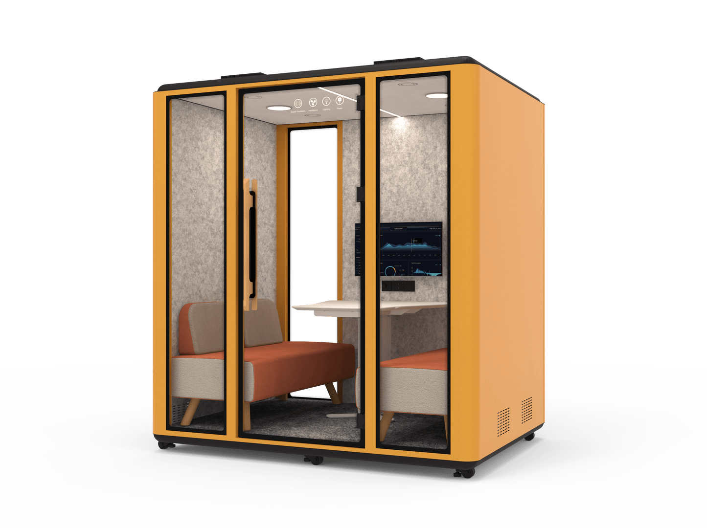 Meetingbox "Space L1" für 4 Personen - Schallschutzkabine - Raum in Raum - SoSilent Box