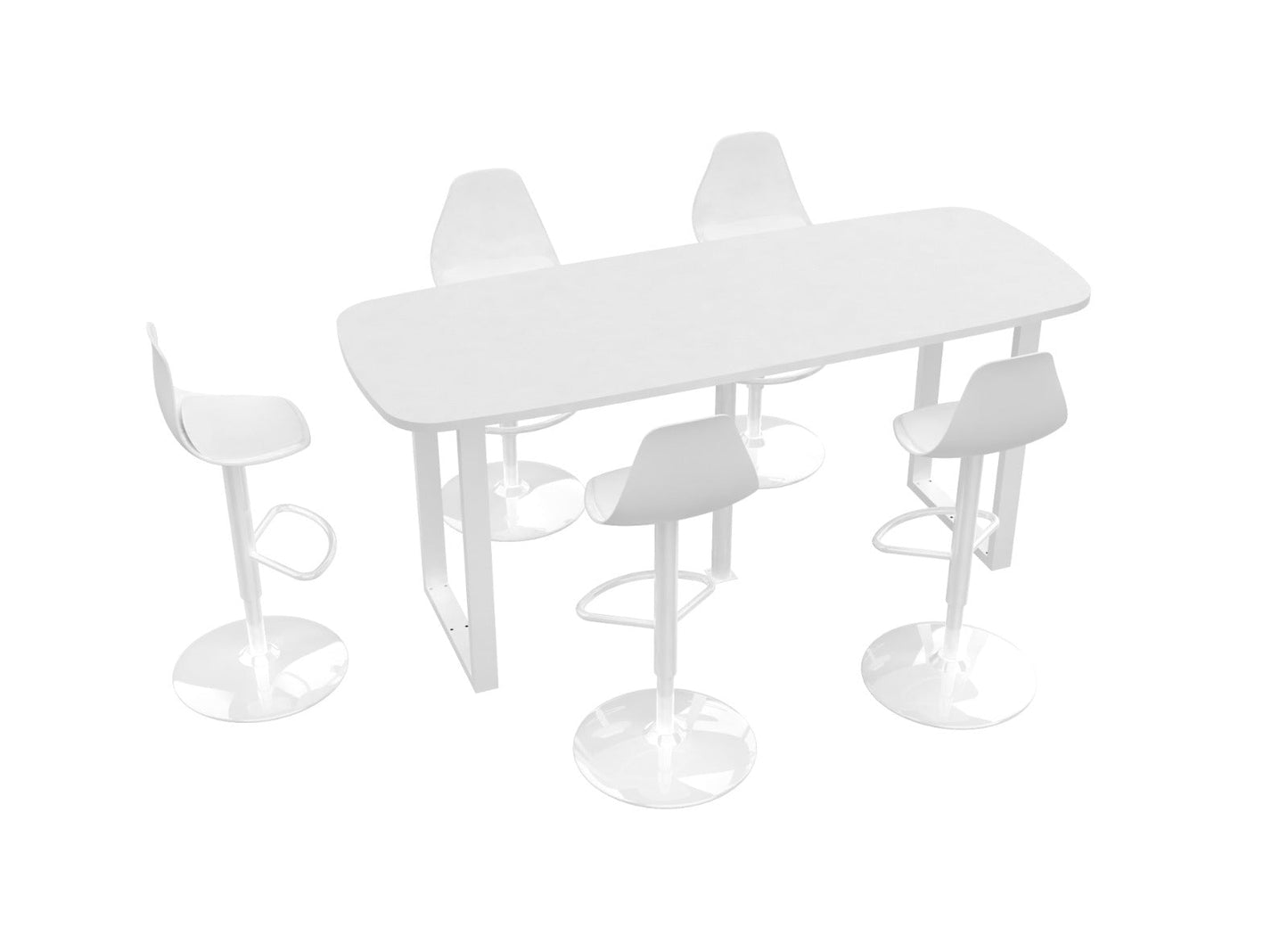 Meetingtisch / Hochtisch & 5x Bar Chair | Classic Line L3 & L4 - SoSilent Box