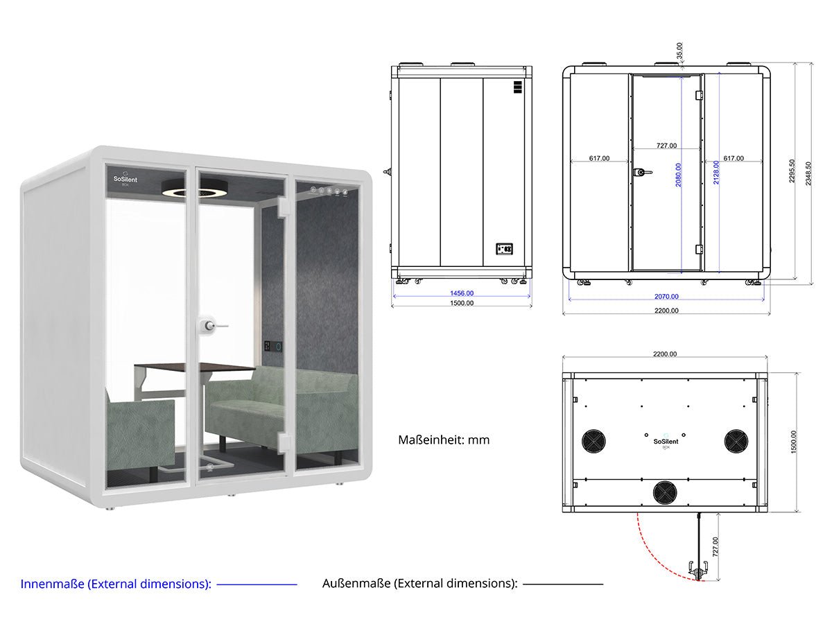 Meetingbox L1 - schallisolierte Telefonbox - Raum in Raum - SoSilent