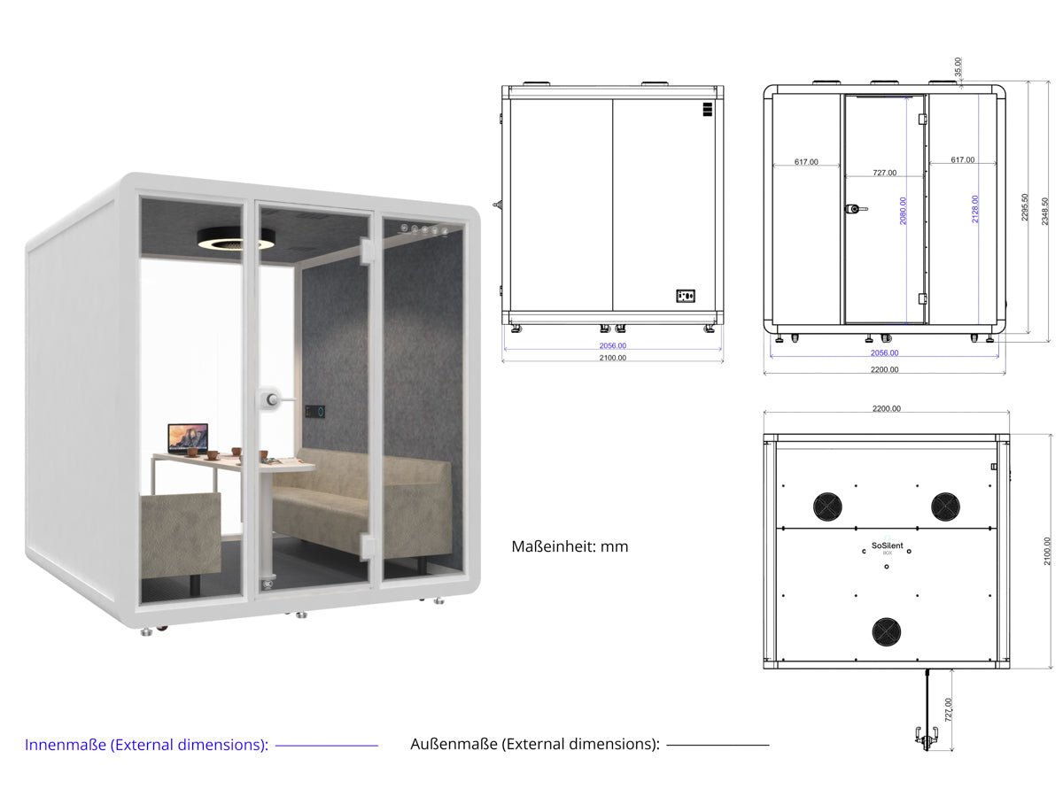 Meetingbox L2 - schallisolierte Telefonbox - Raum in Raum - SoSilent
