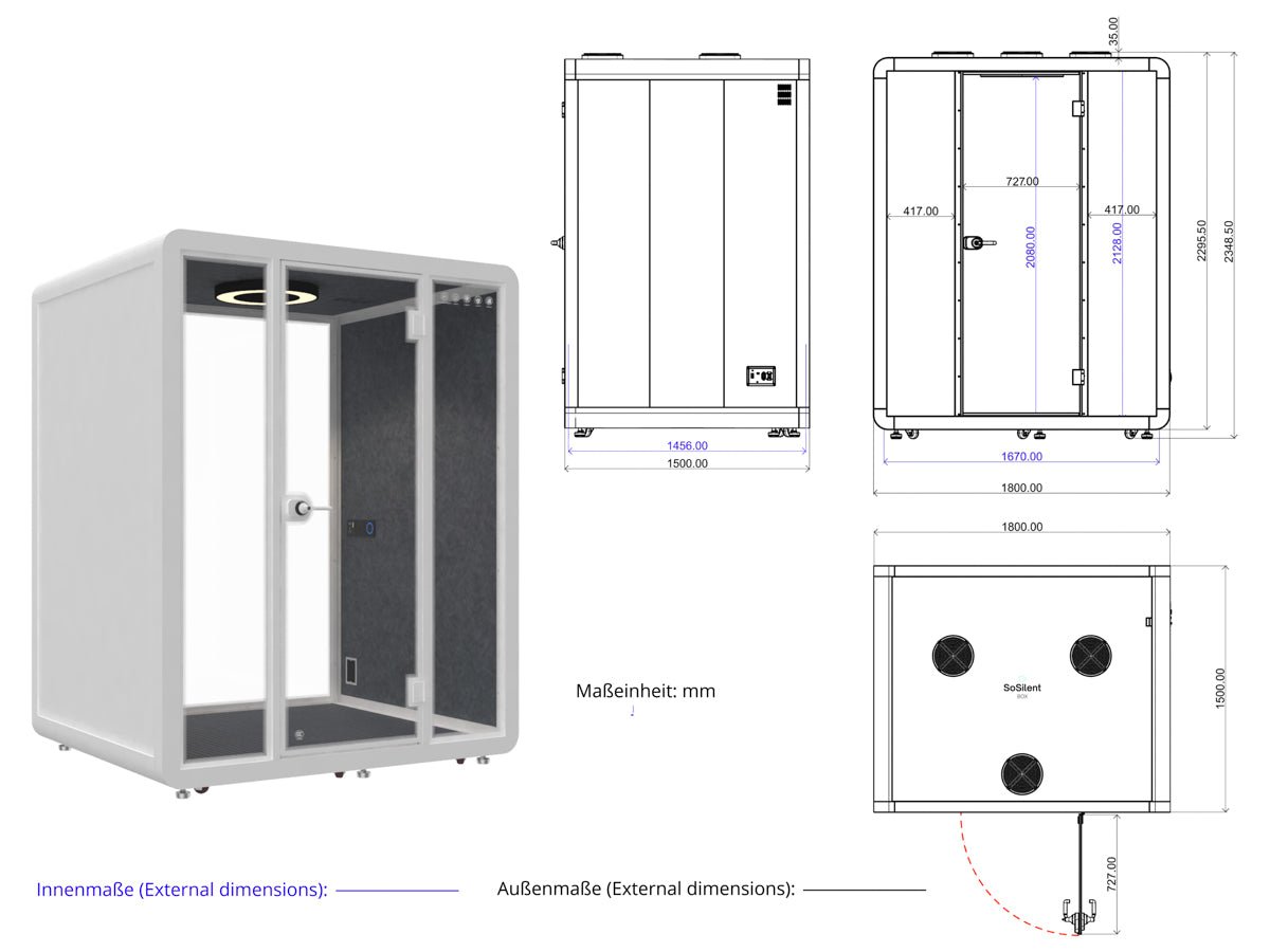 Meetingbox M3 - schallisolierte Telefonbox - Raum in Raum - SoSilent