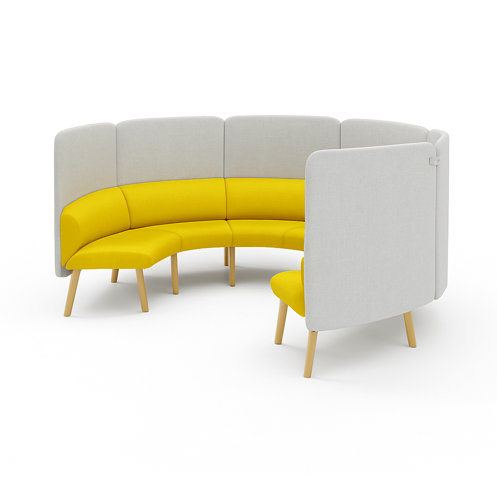 CLOUD Highback Sofa Lounge Circle L3 für 6 Personen - SoSilent Box