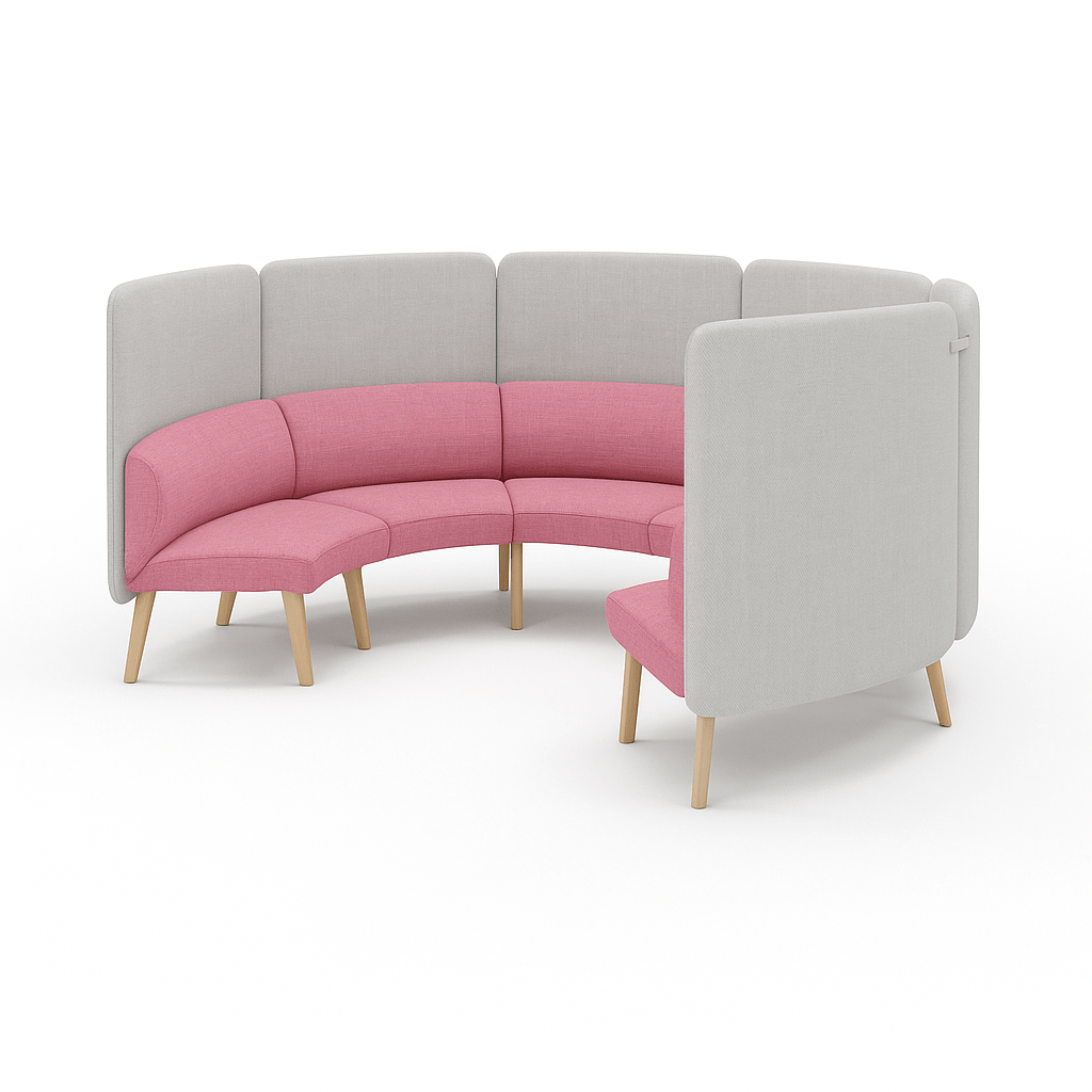 CLOUD Highback Sofa Lounge Circle L3 für 6 Personen - SoSilent Box