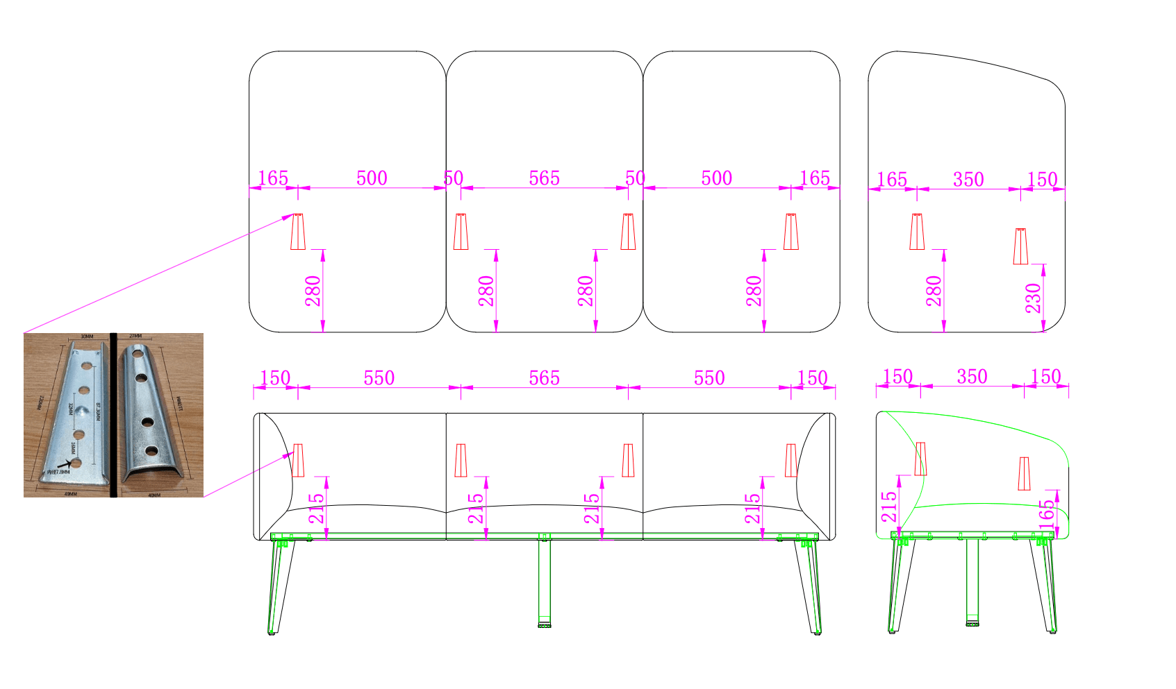 CLOUD Highback Sofa Lounge Circle L3 für 6 Personen - SoSilent Box