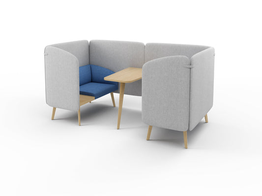 CLOUD Highback Sofa Lounge Cube S mit Tisch für 2 Personen - SoSilent Box
