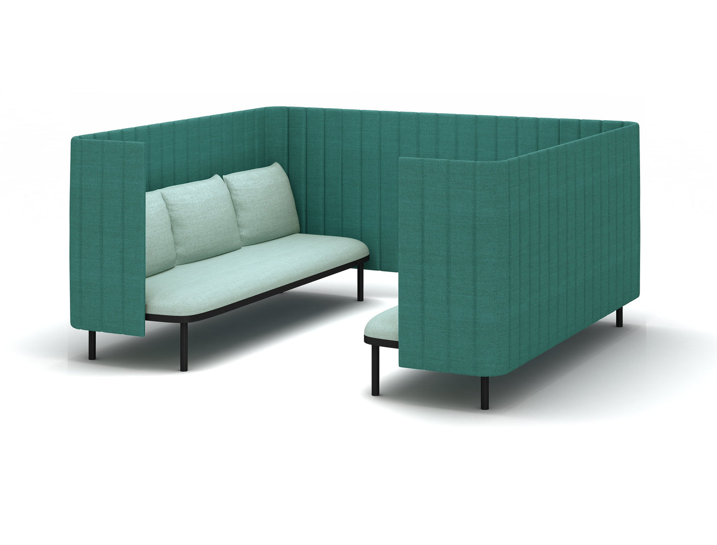 COCO Highback Sofa Lounge L für 6 Personen - SoSilent Box