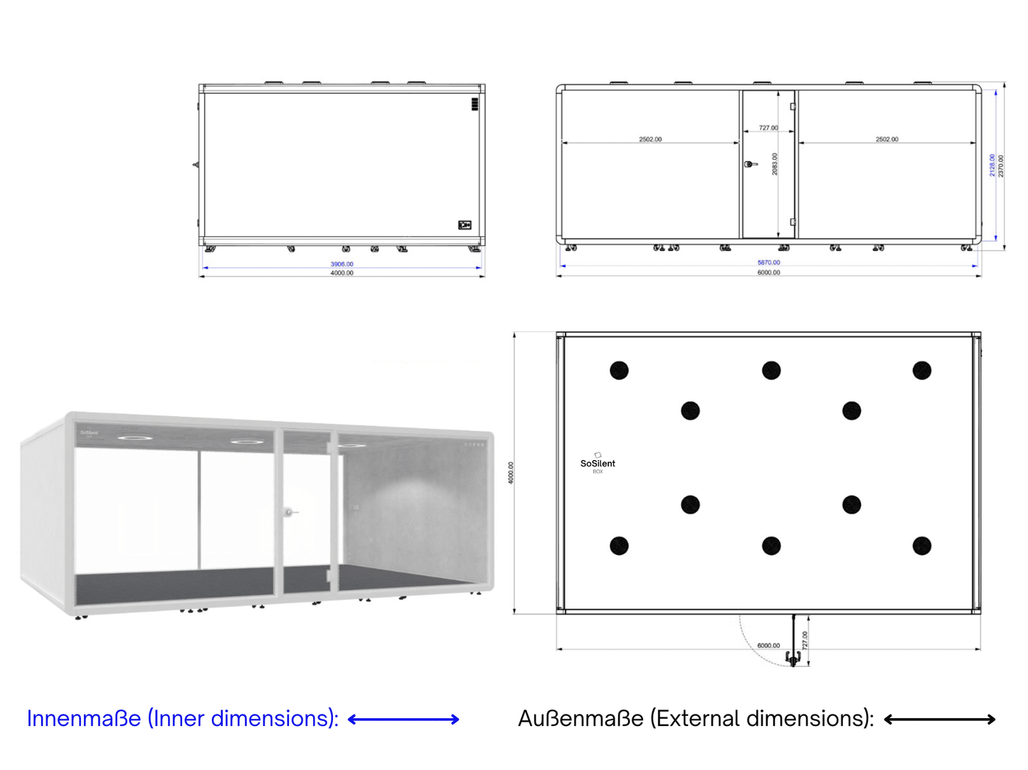 Meetingbox "Classic L6" - schallisolierte Telefonbox - Raum in Raum (Kopie) - SoSilent Box