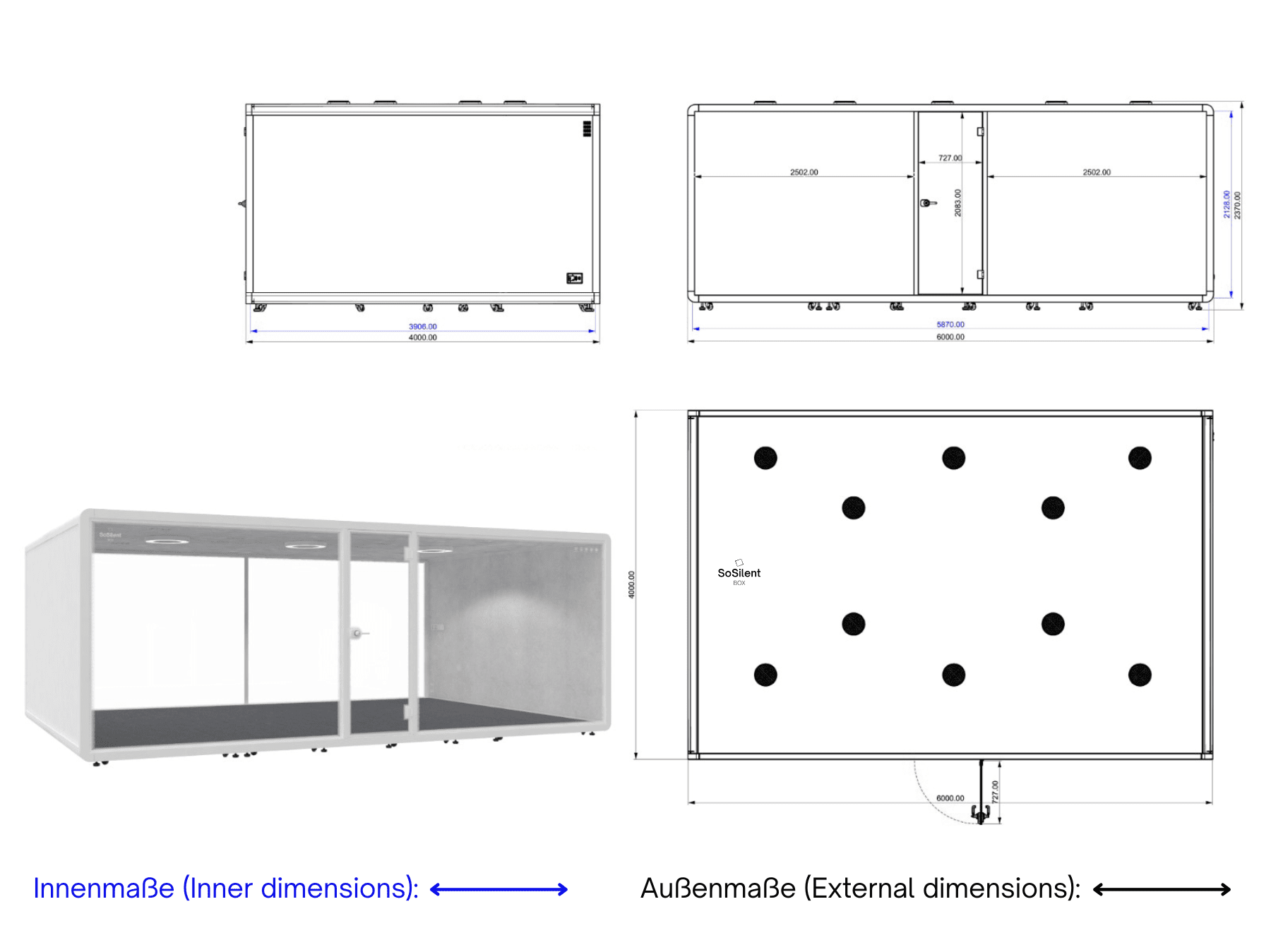 Meetingbox "Classic L6" - schallisolierte Telefonbox - Raum in Raum (Kopie) - SoSilent Box