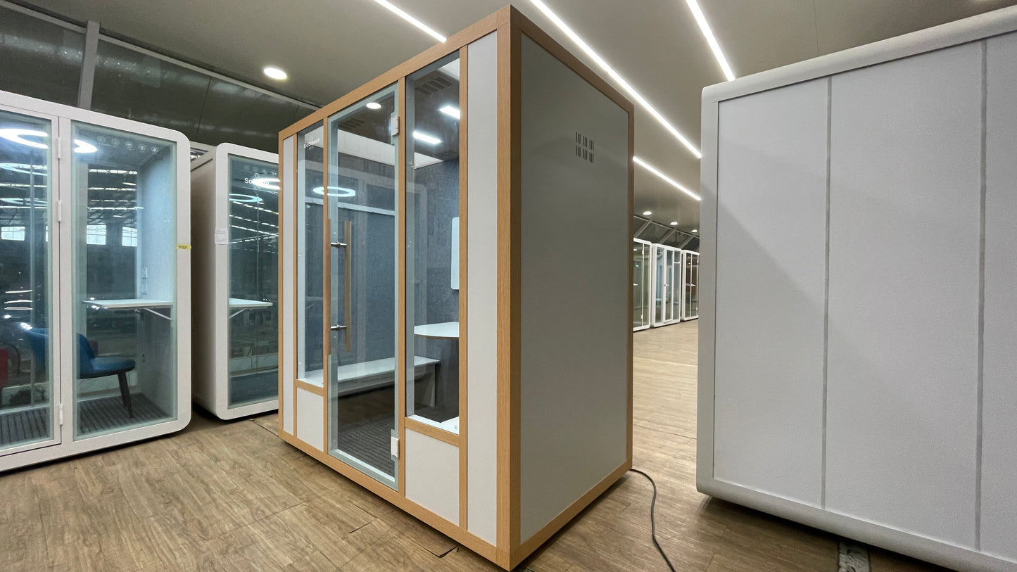 Meetingbox "Pro M" für 2 Personen - schallisolierte Telefonbox - Raum in Raum - SoSilent Box