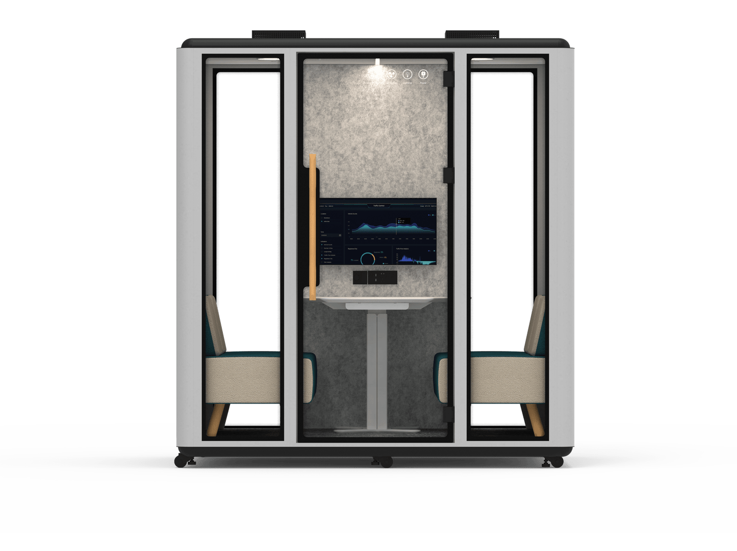 Meetingbox "Space L1" für 4 Personen - Schallschutzkabine - Raum in Raum - SoSilent Box