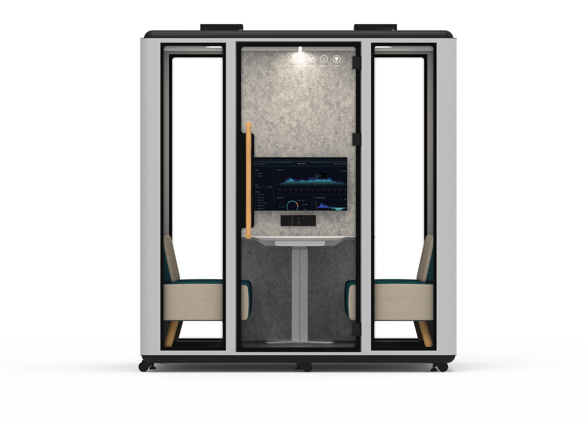 Meetingbox "Space L1" für 4 Personen - Schallschutzkabine - Raum in Raum - SoSilent Box