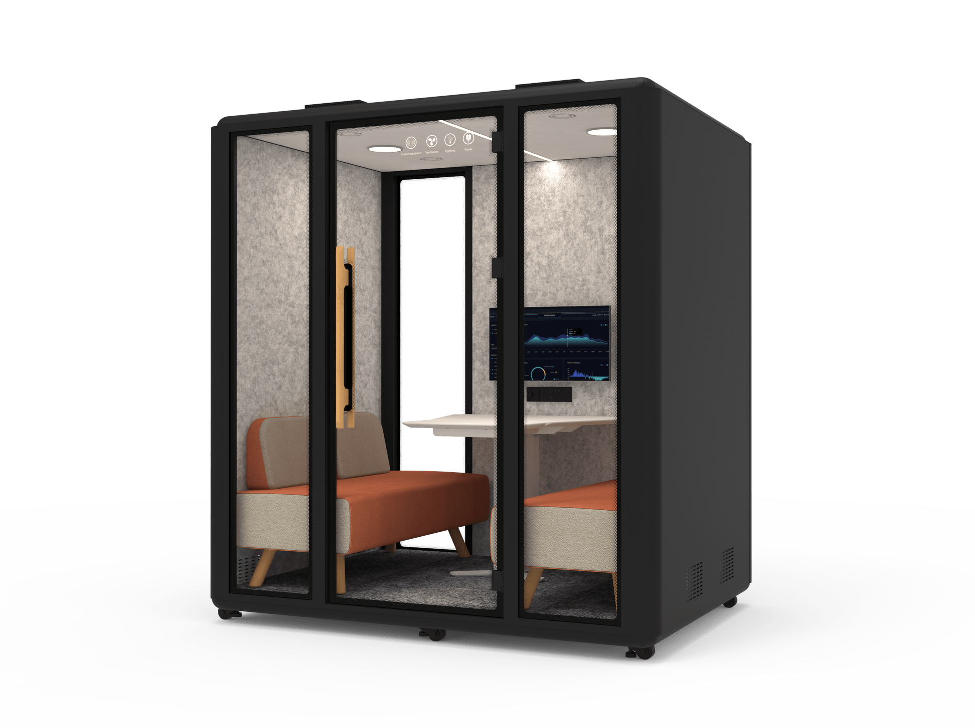 Meetingbox "Space L1" für 4 Personen - Schallschutzkabine - Raum in Raum - SoSilent Box