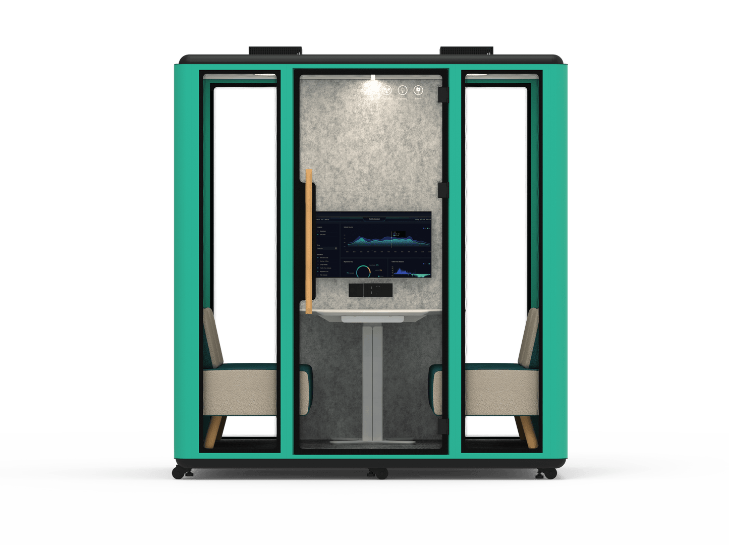 Meetingbox "Space L1" für 4 Personen - Schallschutzkabine - Raum in Raum - SoSilent Box