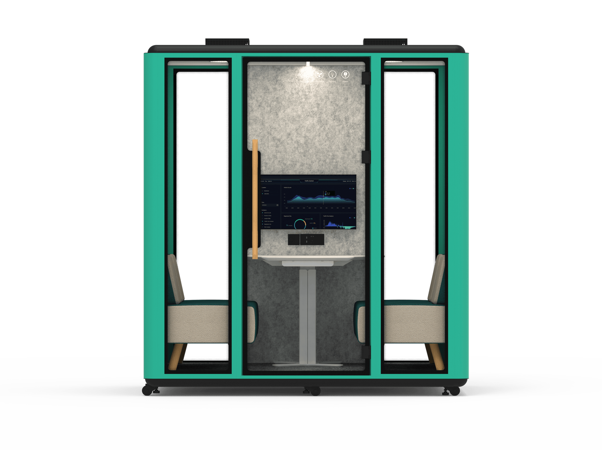 Meetingbox "Space L1" für 4 Personen - Schallschutzkabine - Raum in Raum - SoSilent Box