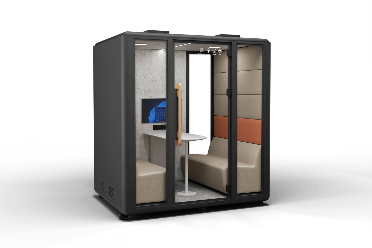 Meetingbox "Space L1" für 4 Personen - Schallschutzkabine - Raum in Raum - SoSilent Box