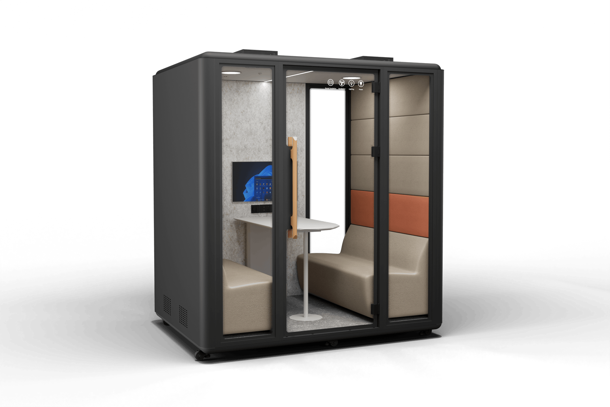 Meetingbox "Space L1" für 4 Personen - Schallschutzkabine - Raum in Raum - SoSilent Box