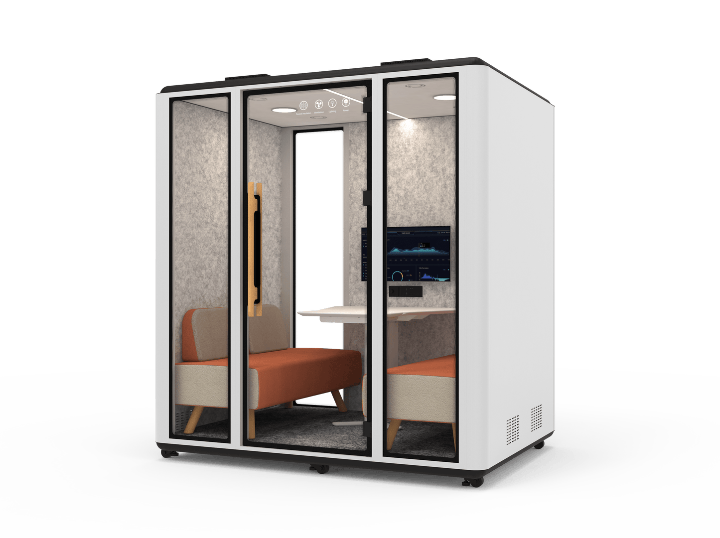 Meetingbox "Space L1" für 4 Personen - Schallschutzkabine - Raum in Raum - SoSilent Box