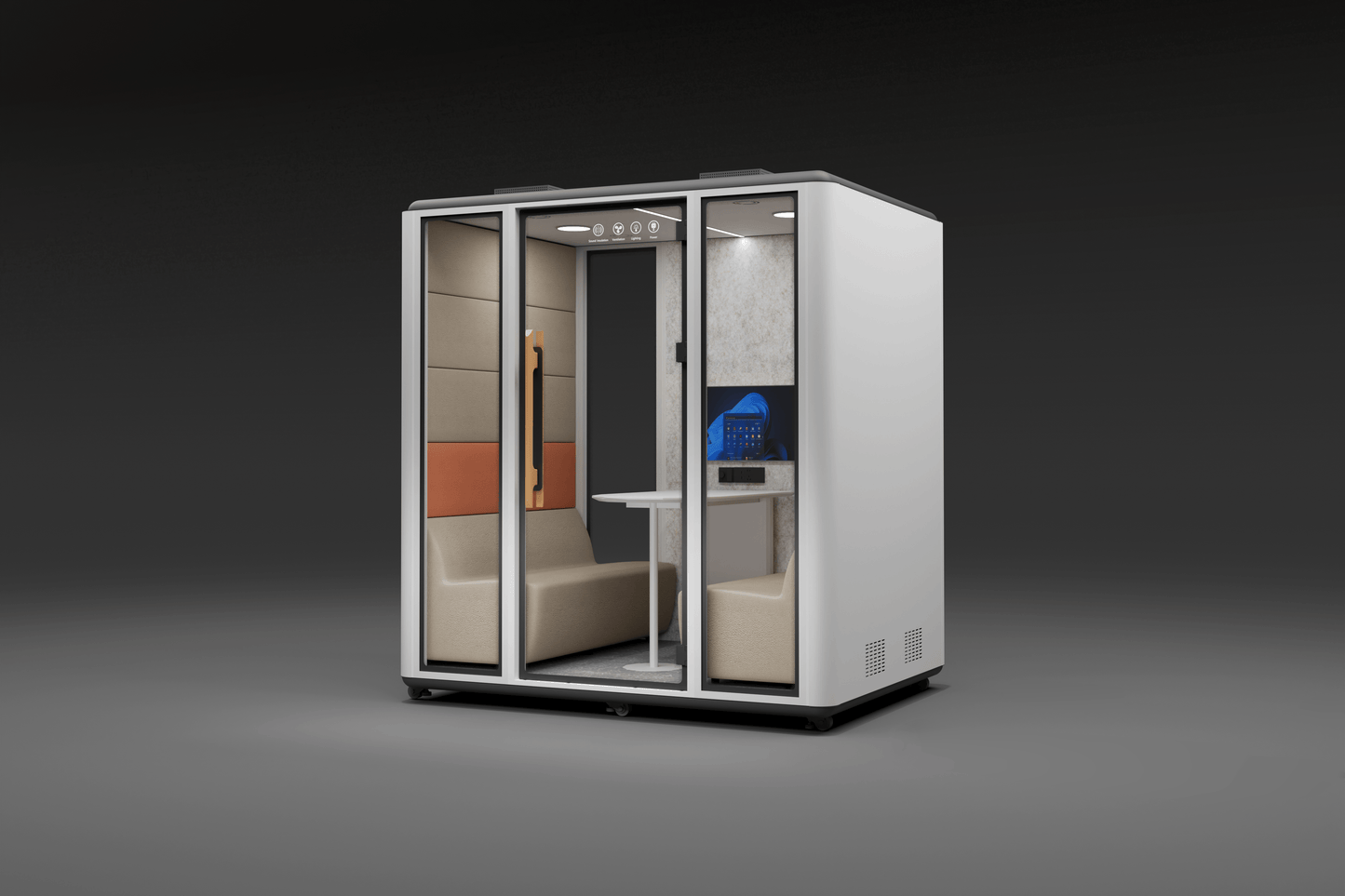 Meetingbox "Space L1" für 4 Personen - Schallschutzkabine - Raum in Raum - SoSilent Box