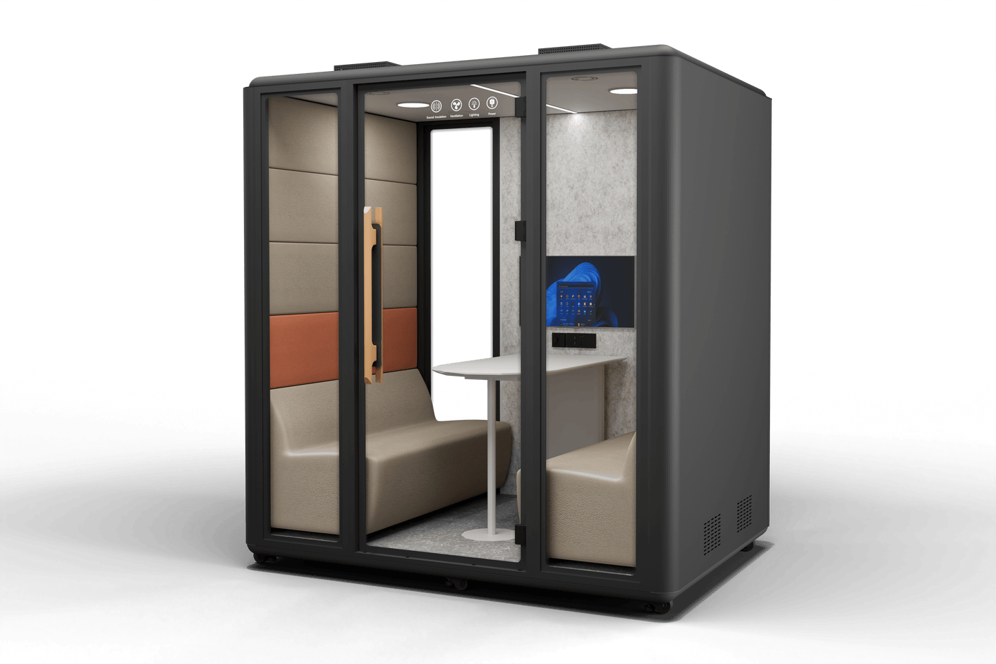 Meetingbox "Space L1" für 4 Personen - Schallschutzkabine - Raum in Raum - SoSilent Box