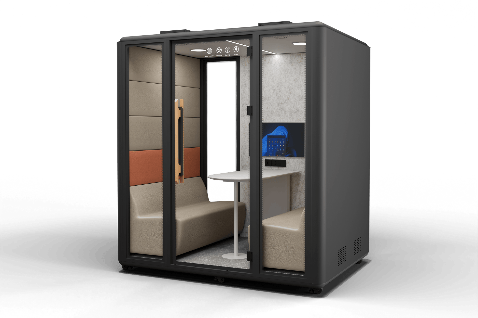 Meetingbox "Space L1" für 4 Personen - Schallschutzkabine - Raum in Raum - SoSilent Box