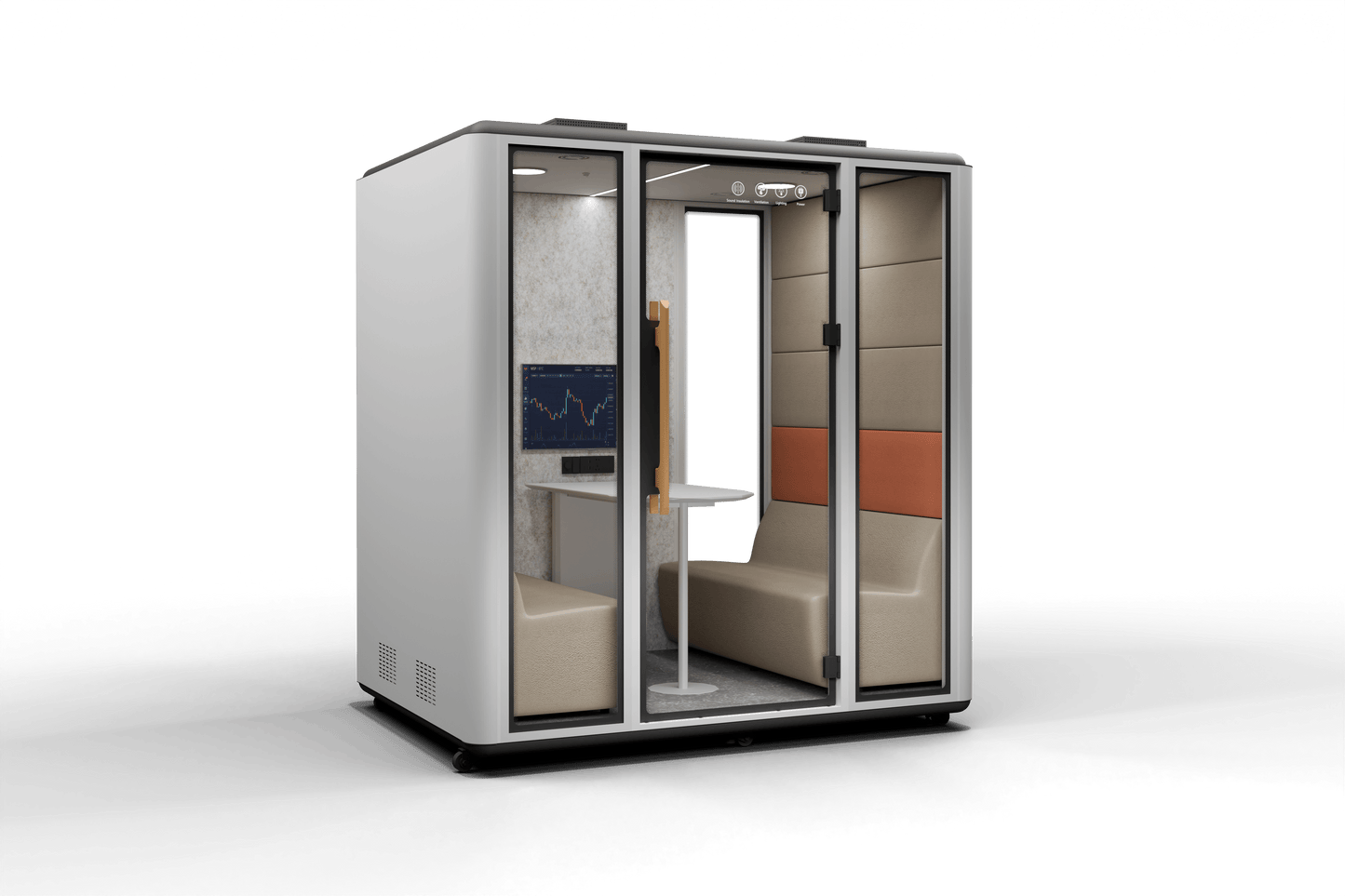 Meetingbox "Space L1" für 4 Personen - Schallschutzkabine - Raum in Raum - SoSilent Box