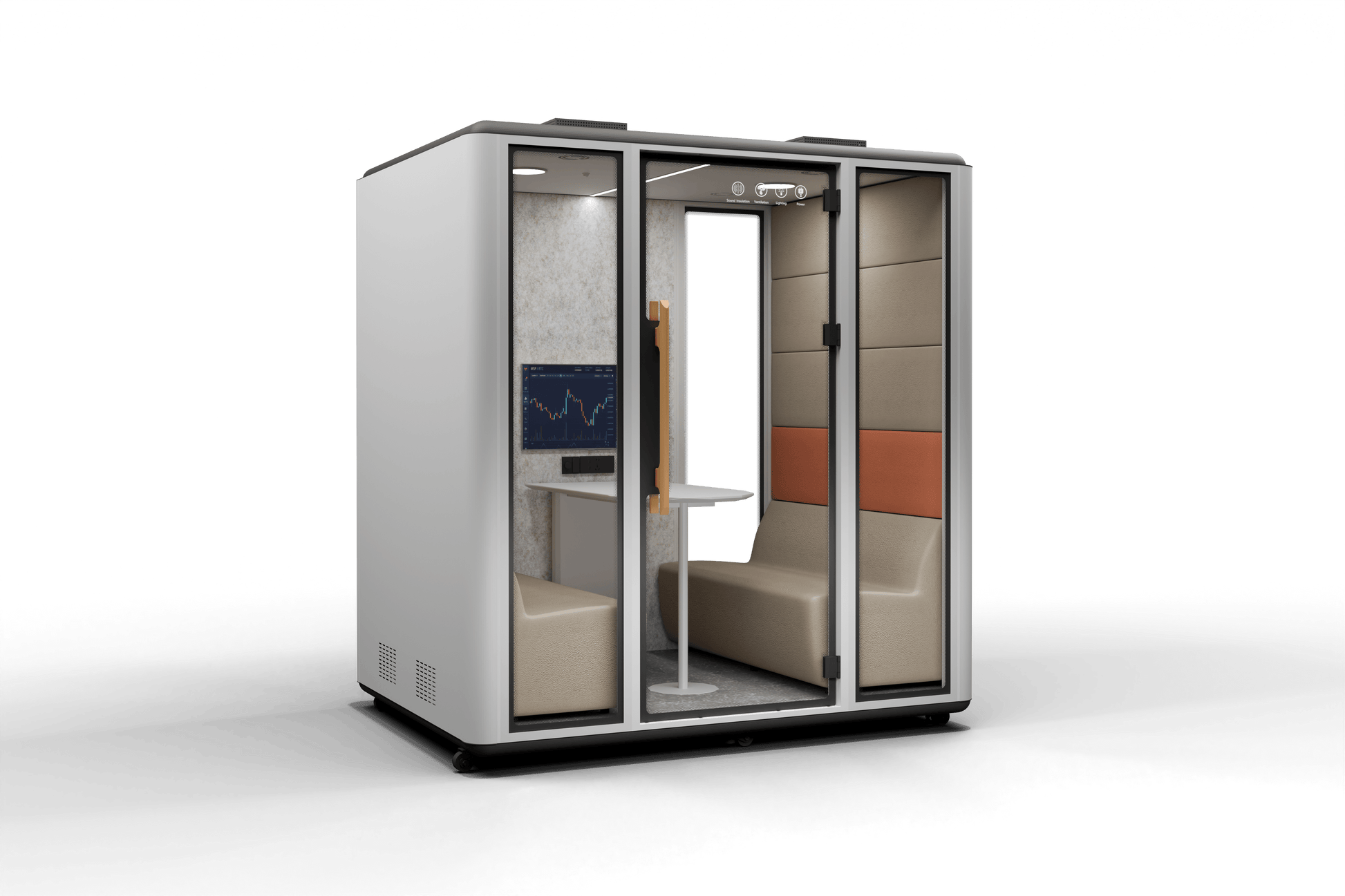 Meetingbox "Space L1" für 4 Personen - Schallschutzkabine - Raum in Raum - SoSilent Box