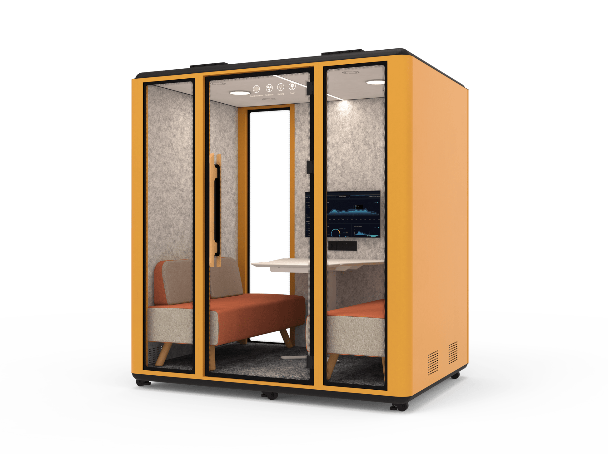 Meetingbox "Space L1" für 4 Personen - Schallschutzkabine - Raum in Raum - SoSilent Box