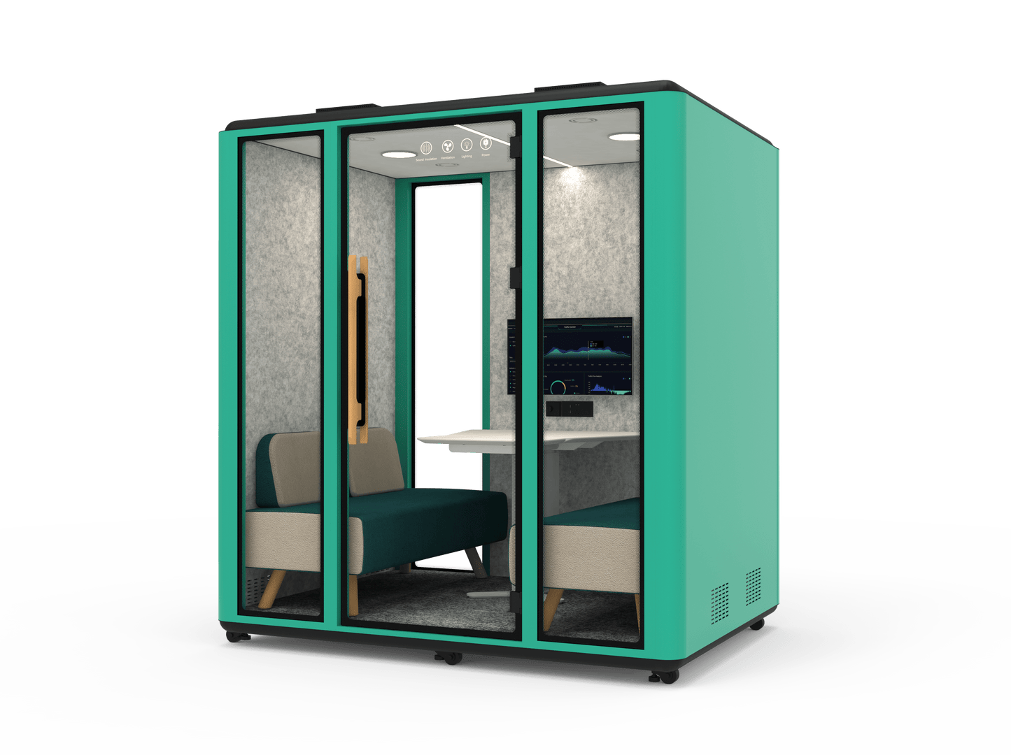 Meetingbox "Space L1" für 4 Personen - Schallschutzkabine - Raum in Raum - SoSilent Box