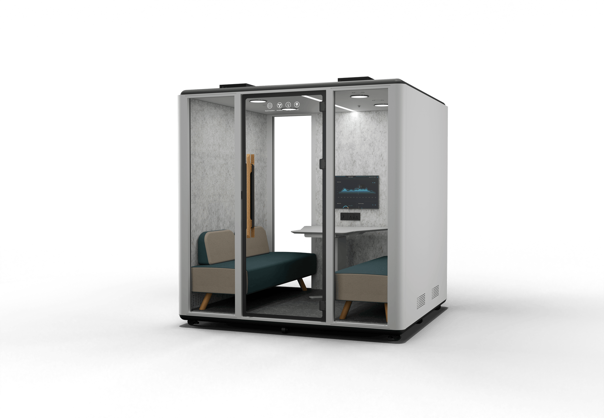 Meetingbox "Space L2" für 6 Personen - Schallschutzkabine - Raum in Raum - SoSilent Box