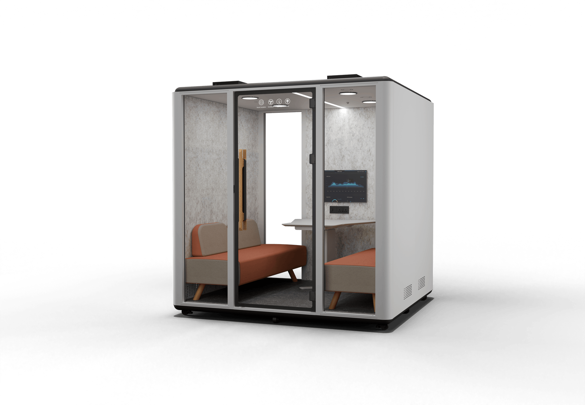 Meetingbox "Space L2" für 6 Personen - Schallschutzkabine - Raum in Raum - SoSilent Box