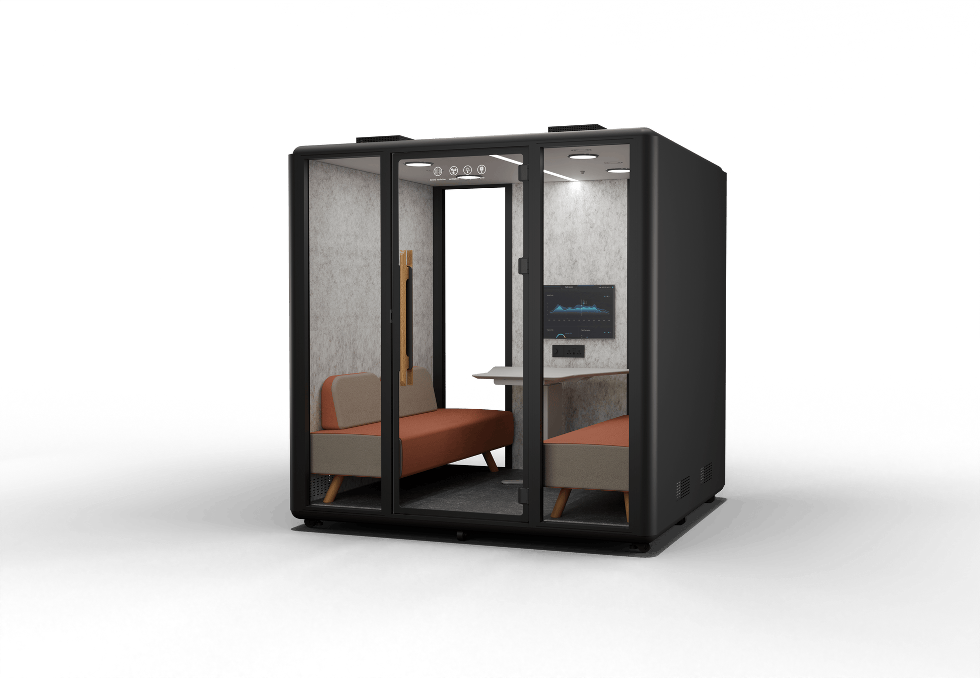 Meetingbox "Space L2" für 6 Personen - Schallschutzkabine - Raum in Raum - SoSilent Box