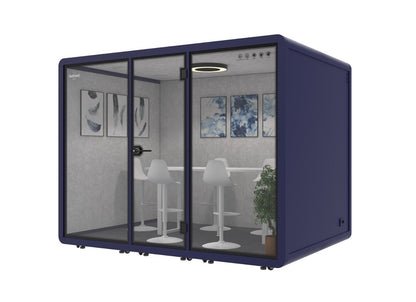 Meetingtisch / Hochtisch & 5x Bar Chair | Classic Line L3 & L4 - SoSilent Box