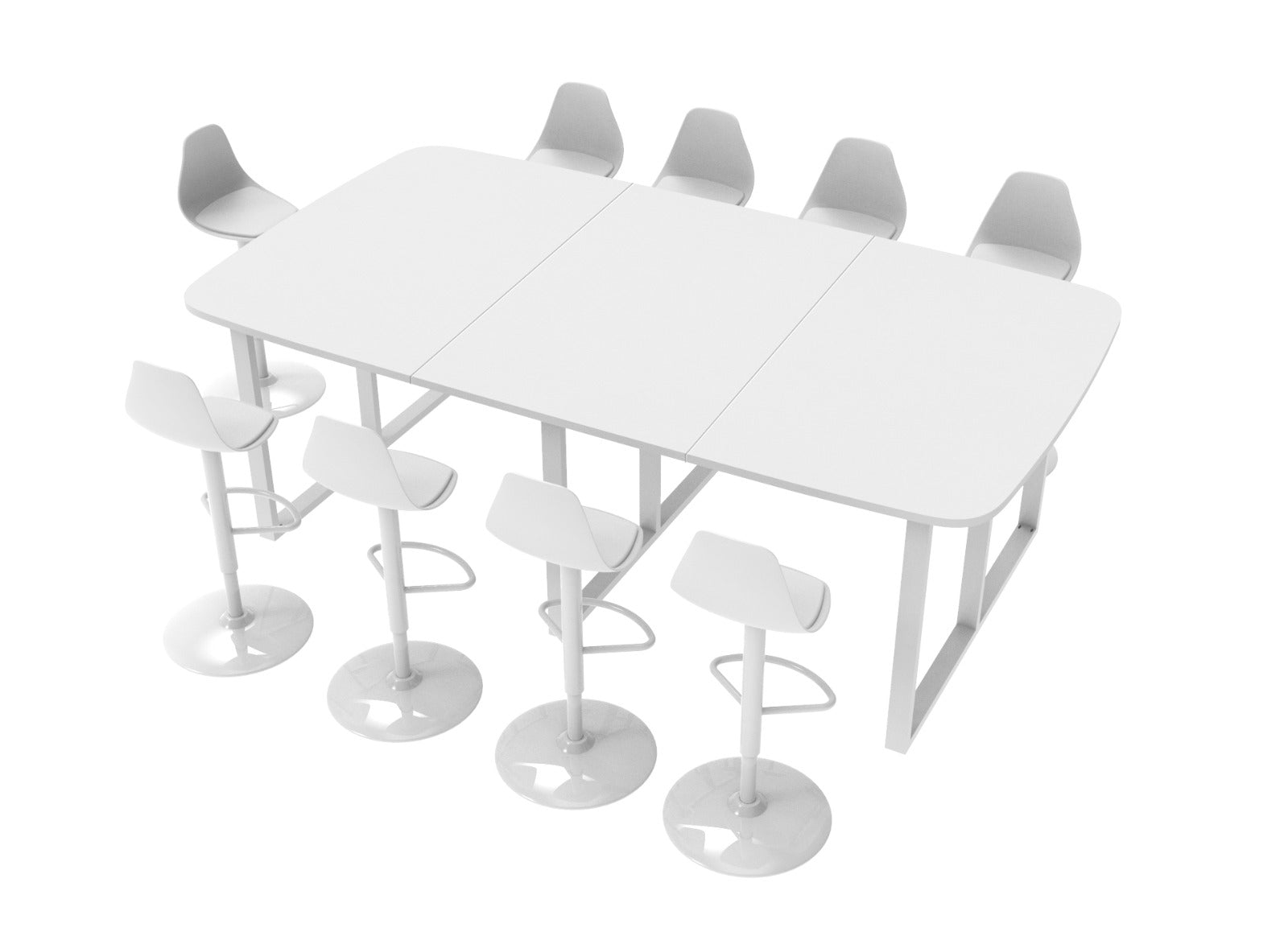 Meetingtisch / Hochtisch & 9x Bar Chair | Classic Line L4 - SoSilent Box