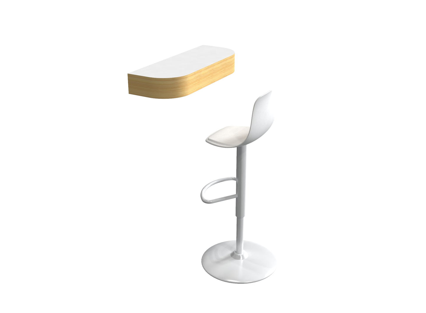 Tisch Holzoptik & Bar Chair für Classic - Line S1 & S2 - SoSilent Box