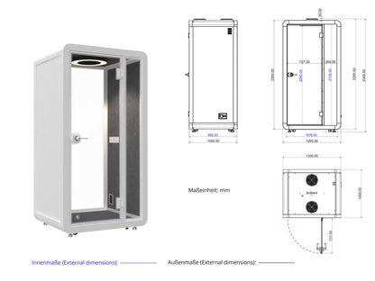 Meetingbox S2 - schallisolierte Telefonbox - Raum in Raum - SoSilent